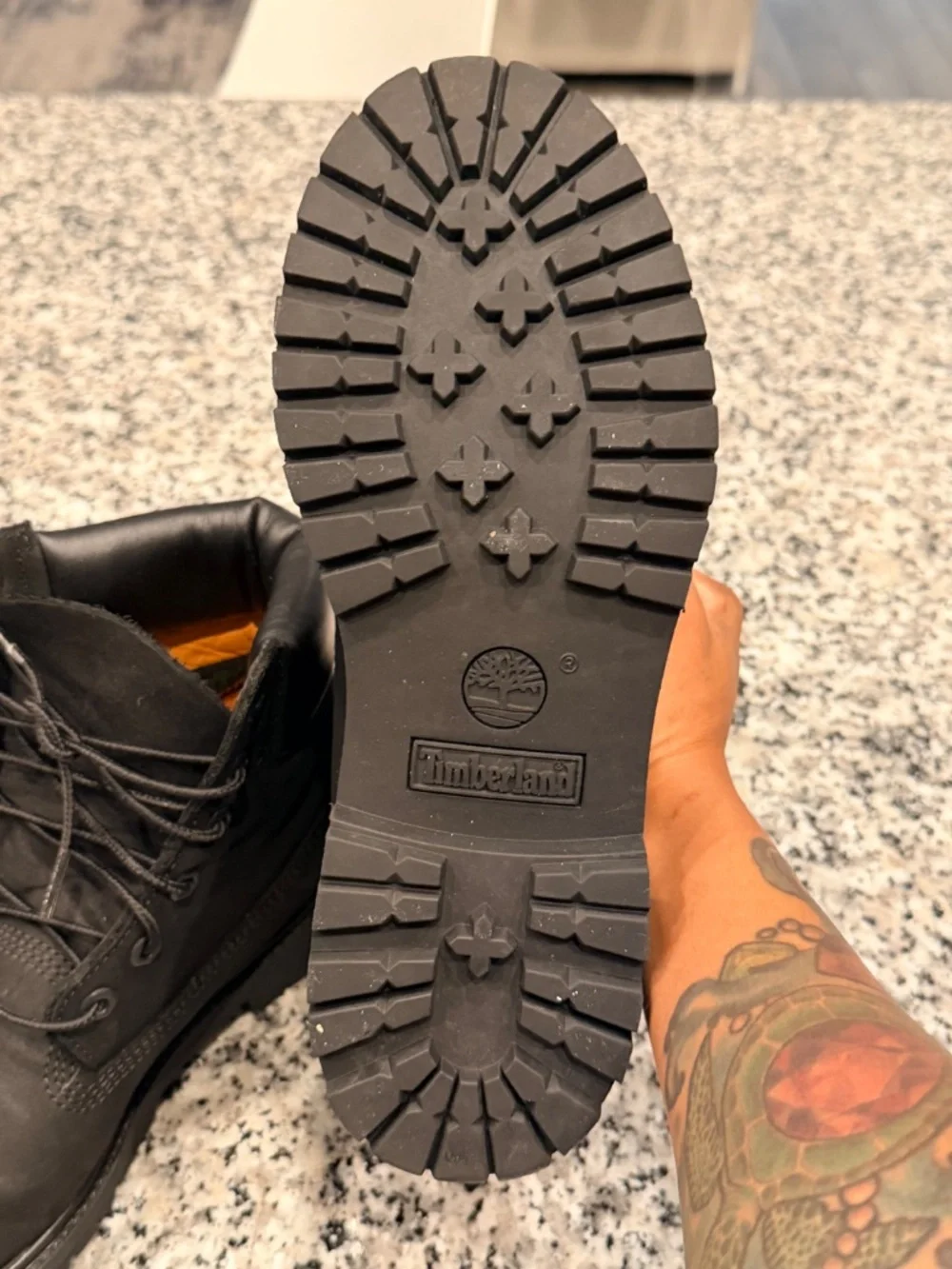 Timberland Black Leather Waterproof 6-Inch Boots 8